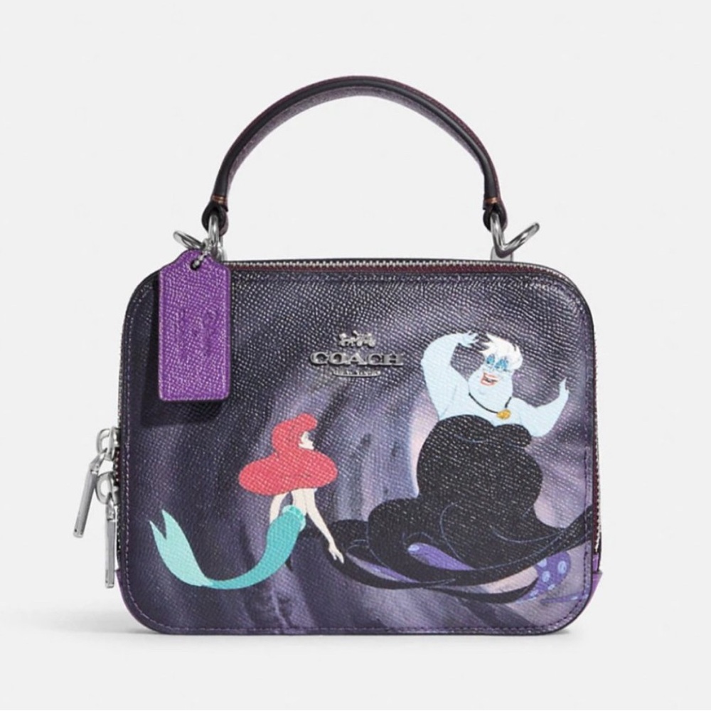 New Disney X Coach Box Crossbody Villains Little Mermaid Ursula Motif CC375 - Picture 2 of 9
